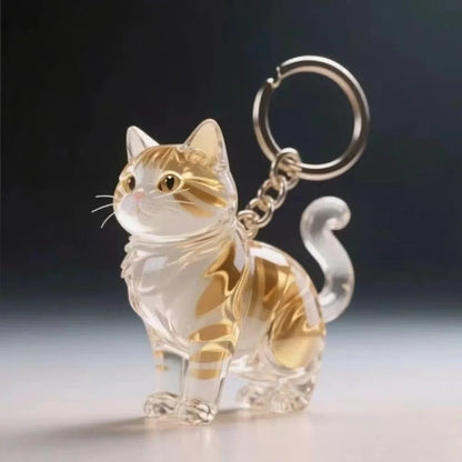 New Cat Hair Storage Keychain Bag Pendant Transparent Pet Fur Keepsake Capsule Souvenir Collection Gift Decoration Accessorie