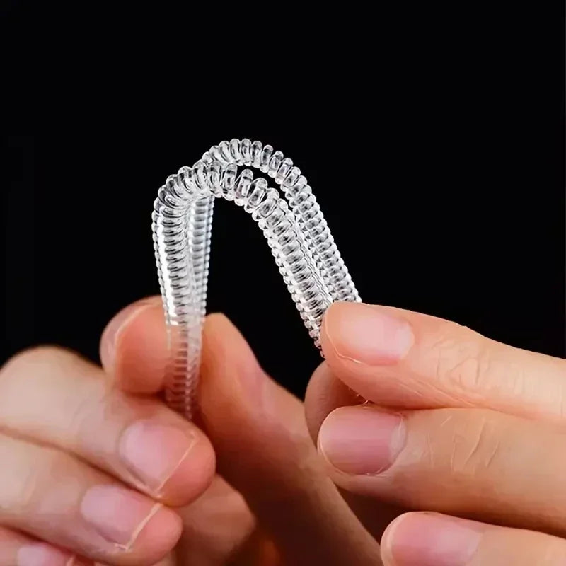12pcs/Set Ring Size Reducer Tools Spiral Spring Based Rings Adjust Invisible Transparent Tightener Resizing Tool Jewelry Guar