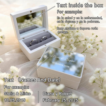 Custom Wedding Ring Box for 2 Rings Personalized Wedding Ring Box for Bride and Groom Before Church Ring Box for the Wedding 