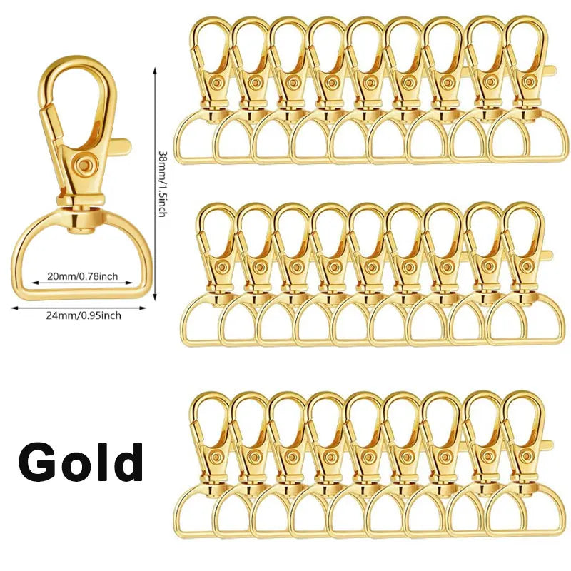 5/10/20PCS Swivel Clasps Lanyard Snap Hooks Key Chain Clip Hook Metal Lobster Claw Clasp for Keychain Sewing Jewelry DIY Craf