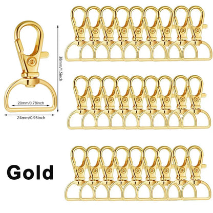 5/10/20PCS Swivel Clasps Lanyard Snap Hooks Key Chain Clip Hook Metal Lobster Claw Clasp for Keychain Sewing Jewelry DIY Craf