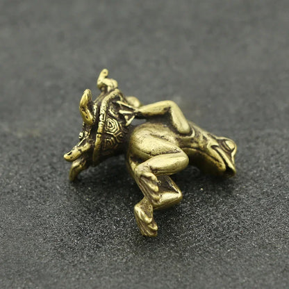 Antique Play Brass Tortoise Frog Miniature Statue Decoration Desk Decoration Home Decoration Bronze Sculpture