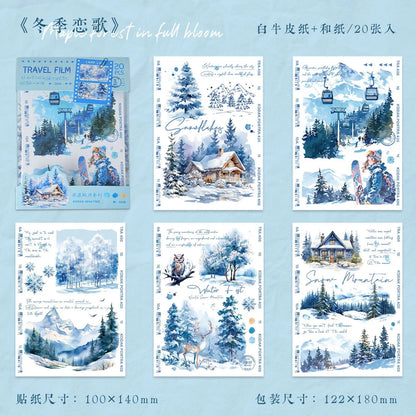 20pcs/1lot kawaii Stationery Stickers Travel Film Diary Planner junk journal Decorative Scrapbooking DIY Craft Stickers - don