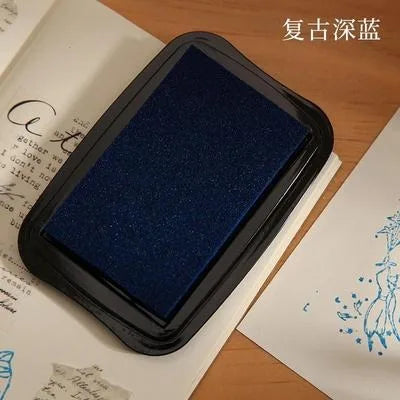 Vintage Color Inkpad For Stmaping Scrapbooking Material Big Size Stamps Decoraiton DIY Hobby Ink Pad - 9 deep blue