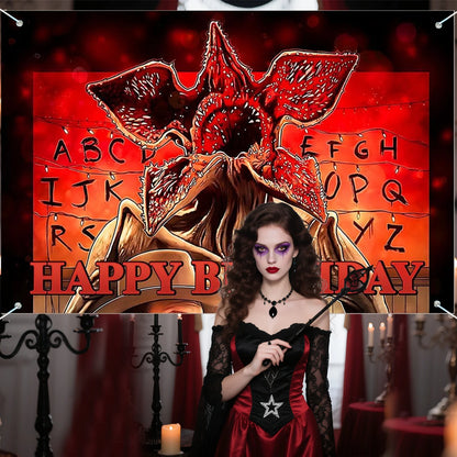 Stranger Birthday Party Decorations,Welcome to The Other Side Backdrop Banner Horror Forest Upside Down Themed Decor Banner B