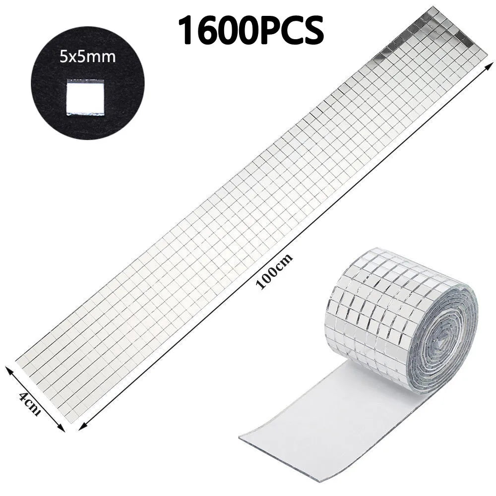 2025 New Self-Adhesive Real Craft Mini Square Mirrors Mosaic Tiles Stickers Bathroom DIY Handmade Craft Home Decoration Makin