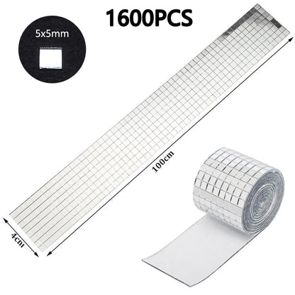2025 New Self-Adhesive Real Craft Mini Square Mirrors Mosaic Tiles Stickers Bathroom DIY Handmade Craft Home Decoration Makin