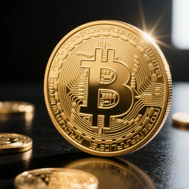 Gold Plated Bitcoin Coin Collectible Art Collection Gift Physical Commemorative Casascius Metal Antique Imitation Happy Birth