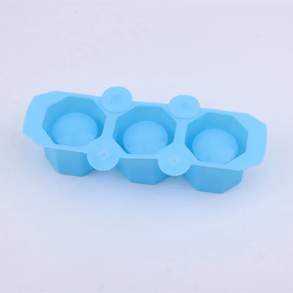 3 Holes Round Geometric Polygonal Concrete Silicone Flowerpot Mold Cactus Cement Pot DIY Clay Craft Bottle Mould Decoration -