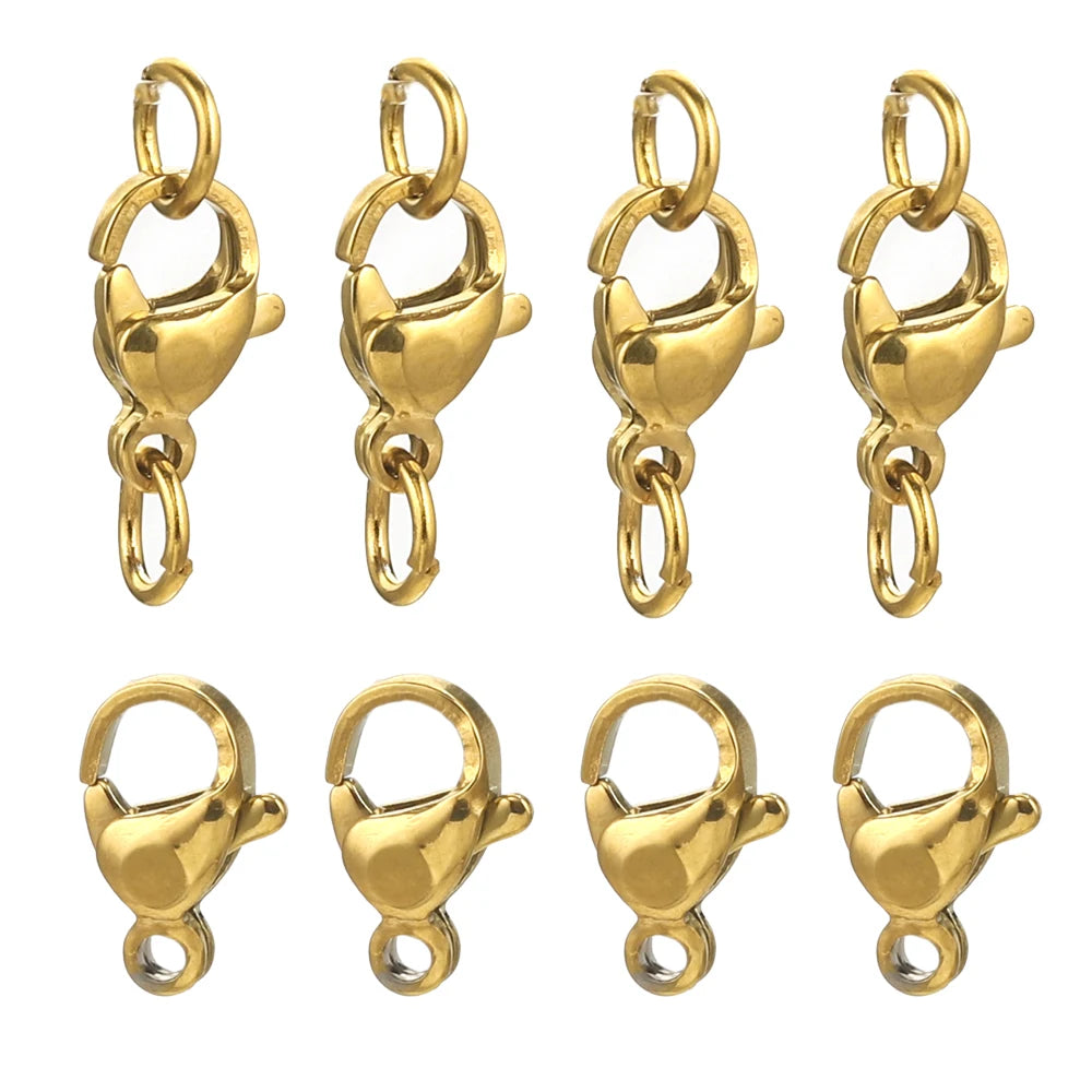 20pcs Stainless Steel Lobster Clasps For Bracelet Necklace,Lobster Clasps With Jump Rings Connectors Clasp DIY Jewelry Findin