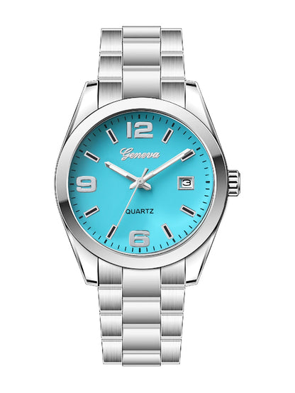 Ladies Quartz Watch Steel Band Design with Calendar Feature Daily Fashion Accessory Birthday Gift without Box - 1PCS watch-q