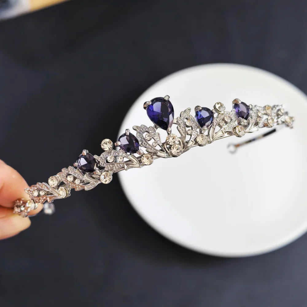Luxury Crystal Hair Tiaras For Bride Women Prom Hairstyle Rhinestone Zircon Diadem Headband Wedding Bridal Hair Accessories -