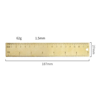 Professional Brass Drafting Set: Triangular Ruler, Protractor, French Curve, Copper Straight Edge Caliper, Vintage Drawing To