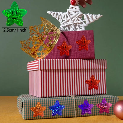 100-500PCS New Stars Stickers Thank You Stickers Photocard Decor Packaging Pack Stickers Roll Rolling Lables