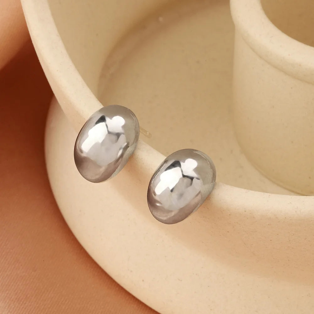 LATS Vintage Exaggerated Personality Semicircle Matte Stud Earrings for Women Temperament Jewelry Party Fashion Accessories G