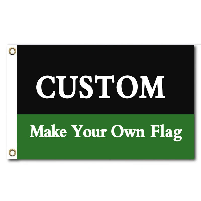 Digital Print Custom Flag Any Size Company Logo Outdoor Sport Advertising Banner Polyester Sleeve Brass Grommets Decor