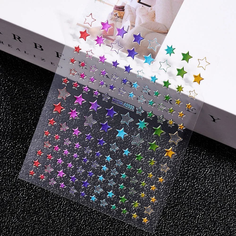 1PC 26-English Alphabet Number 3D Self-adhesive Nail Art Decal Sticker Word Small Letter Nail Decals Sticker Manicure Decorat