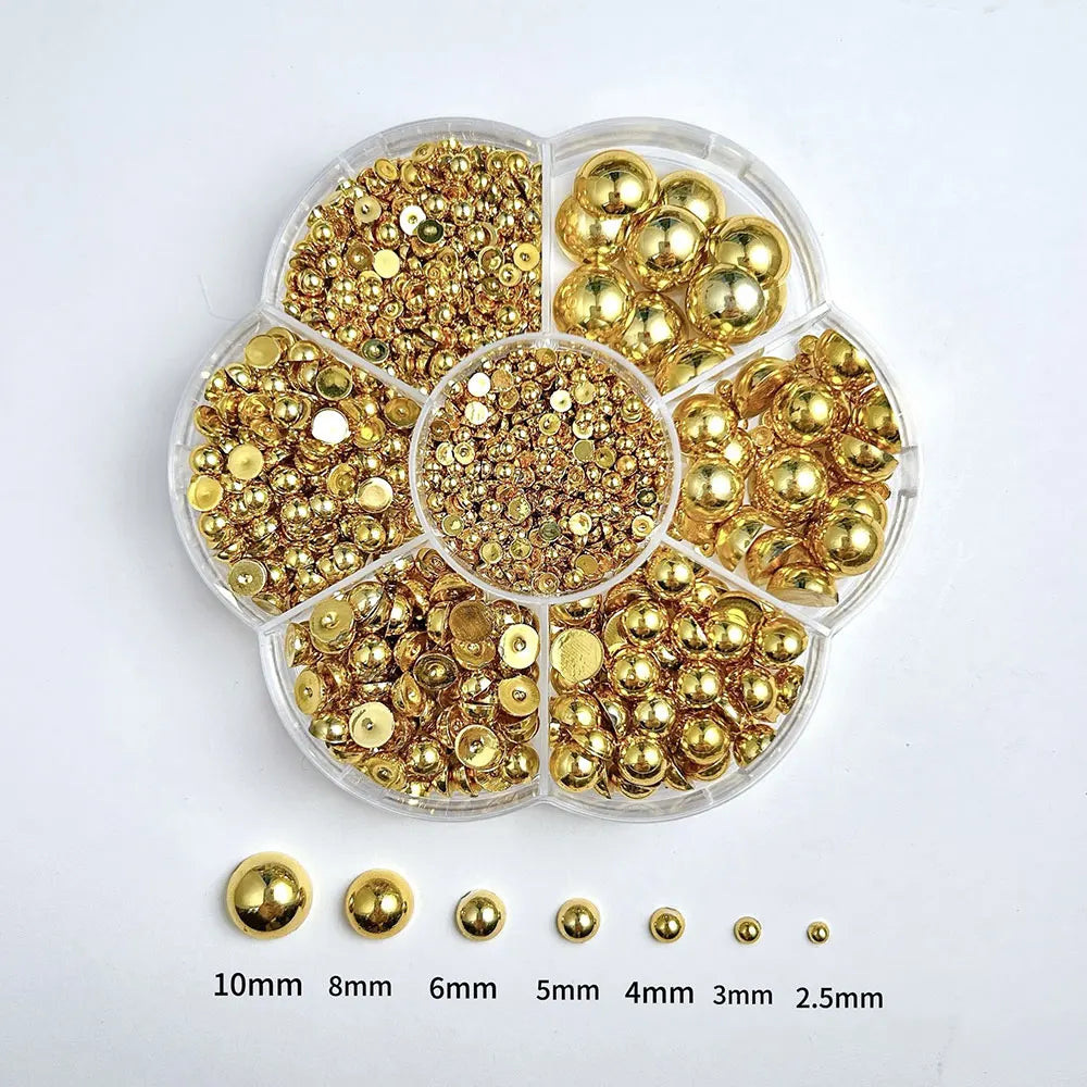 1box 3D Flower Bow Nail Art Decorations Kit Pink/White Acrylic Floral/Peal Beads Nail Charm with Wax Pen/Tweezer 4/6mm Nail P