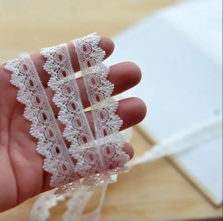 10 Meters Lace Ribbon Tape Ivory Smooth Lace Trim DIY Embroidered Lace Trimmings for Sewing Accessories Packing Decoration