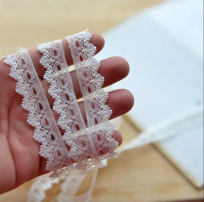 10 Meters Lace Ribbon Tape Ivory Smooth Lace Trim DIY Embroidered Lace Trimmings for Sewing Accessories Packing Decoration