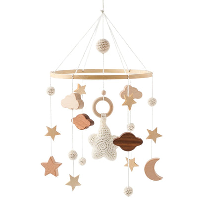 Revolving Music Box For Newborns Baby Crib Imitation Wood Color Hanging Rattle Baby Soothing Musical Toys 0-12 Months Baby Gi