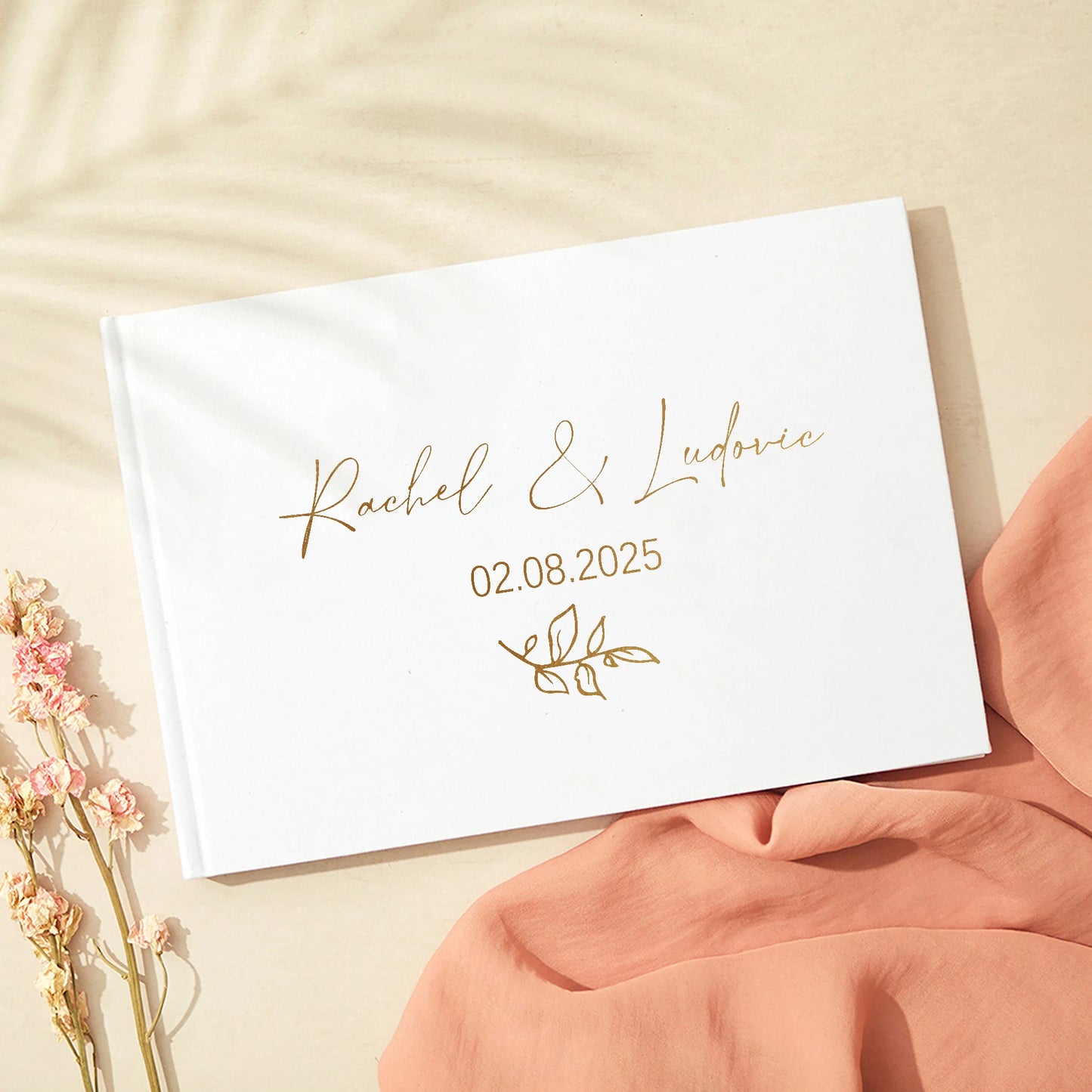 Personalized Guest Book for Wedding Noble Message Photo Album Simple Elegant Horizontal Wedding Reception Signing Book Party 