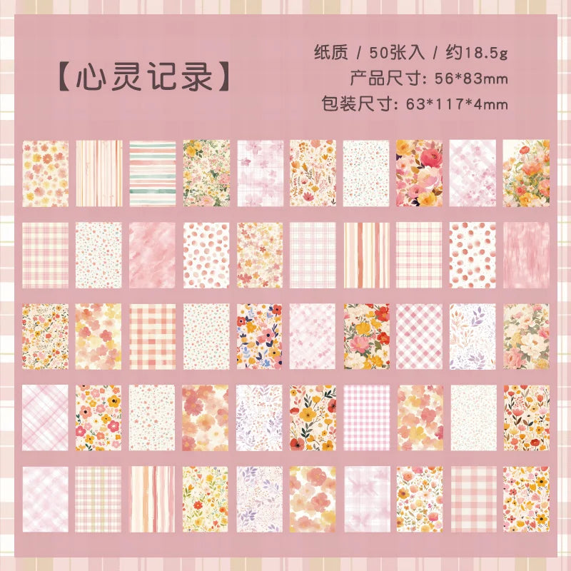 50pcs Vintage Paper Multi Style Deco Retro Stationery Supplies Writing Paper Junk Journal Label Scrapbooking Material Supplie