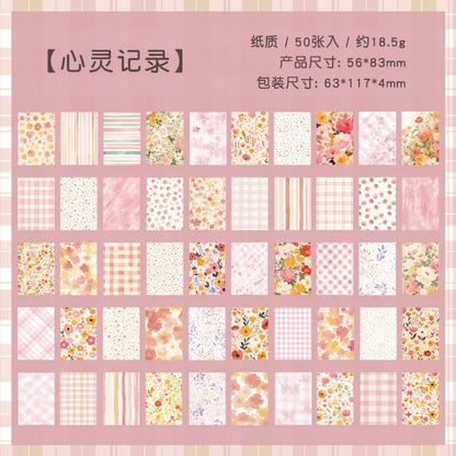 50pcs Vintage Paper Multi Style Deco Retro Stationery Supplies Writing Paper Junk Journal Label Scrapbooking Material Supplie