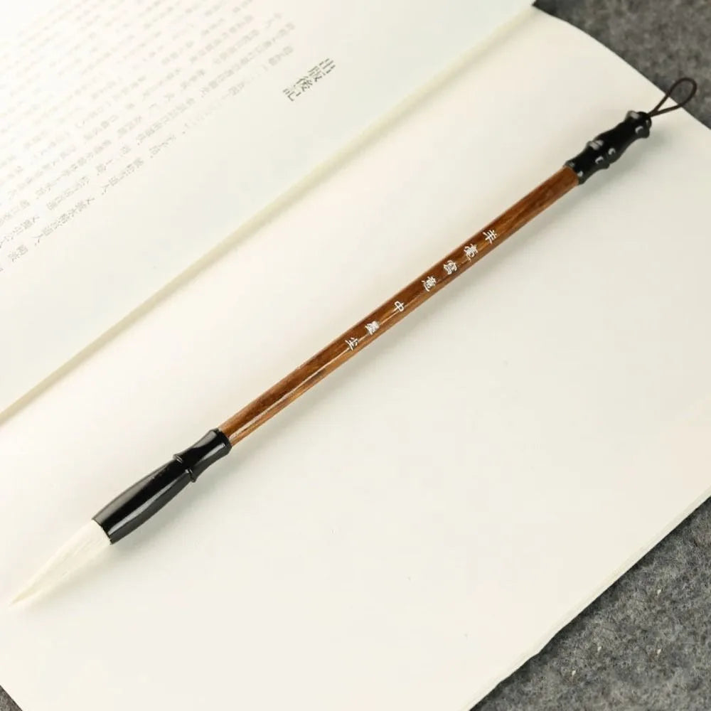 Traditional Chinese Calligraphy Brush Oil Painting Wolf Hair Scriptures Writing Brush Oil Watercolor Wood Art Paint Brush - M