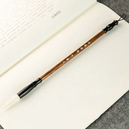 Traditional Chinese Calligraphy Brush Oil Painting Wolf Hair Scriptures Writing Brush Oil Watercolor Wood Art Paint Brush - M
