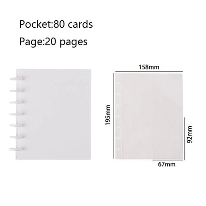 Kpop Photo Album New INS Multi-pockets Loose-leaf Binder 3 Inch Photocard Holder Idol Cards Collect Book Star Chaser - White-