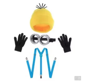 Disfraz disguise Funny Halloween Costume Accessories Adult,Goggles Glasses/Yellow Beanie/Gloves for Men Women Cosplay Party S