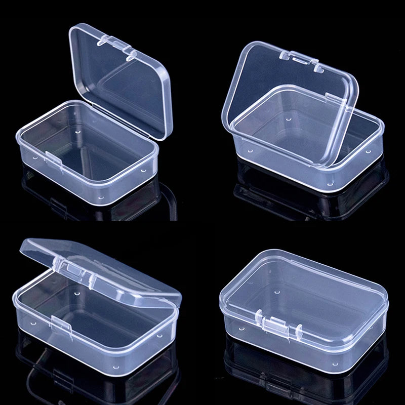 Mini Plastic Box Rectangular Box Translucent Box Packing Box Storage Box Dustproof Solid Strong Jewelry Storage Case Containe