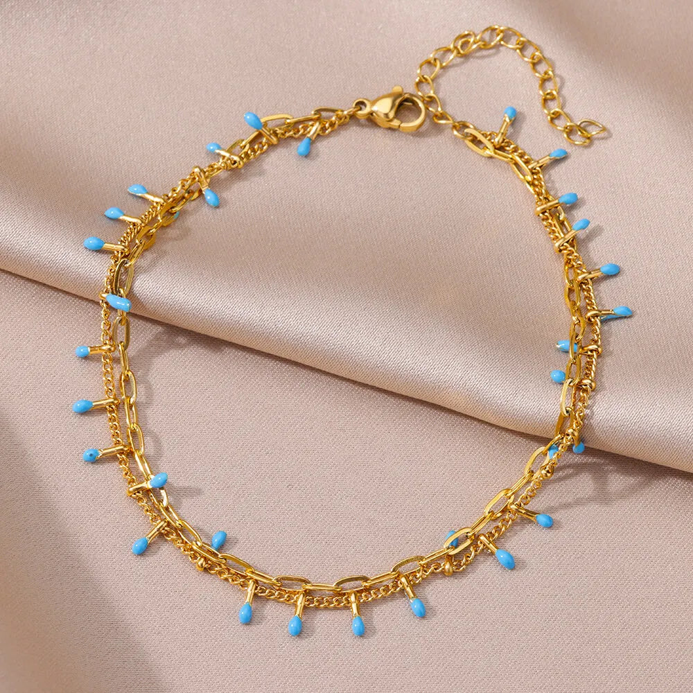 Anklets for women Foot bracelet women summer accessories Bracelet on the leg stainless steel ankle chain Jewelry - N