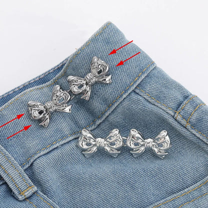 Bowknot Button Adjuster for Pants Skirts Waist Tightener Adjustable Waist Buckle for Jeans No Sewing Required Clothing Suppli