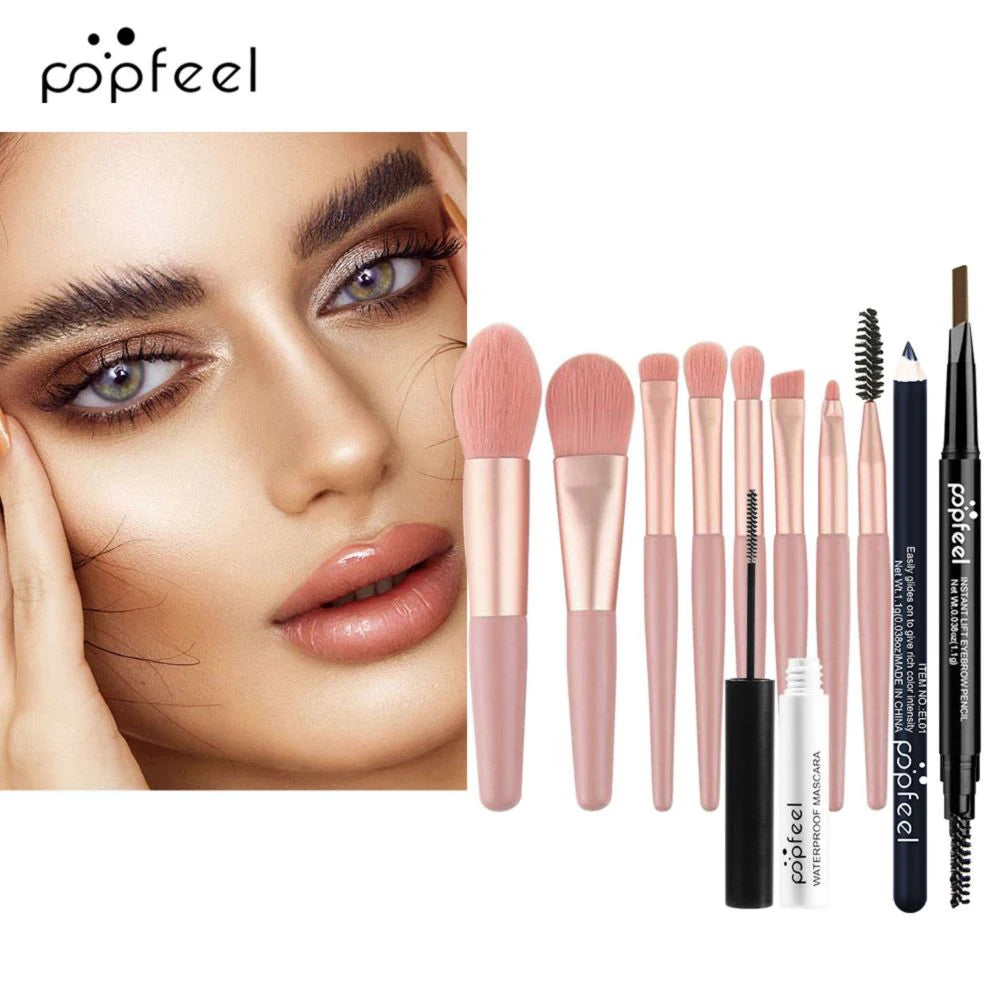 POPFEEL Eye Makeup Set 40 Color Eyeshadow Palette Eyebrow Pencil Eyeliner Pen Mascara With A Set Of Makeup Brushes Eye Cosmet