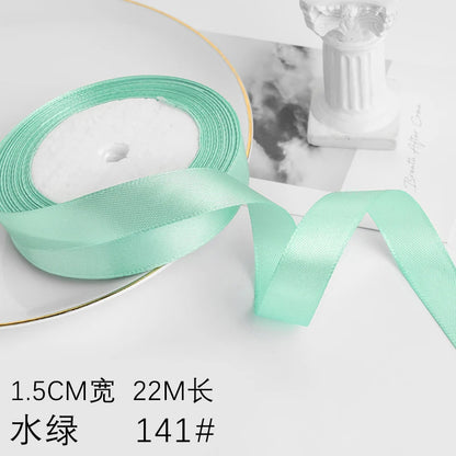 Wusmart 22Meters/Roll 1.5cm Single Face Satin Ribbon DIY Handmade Crafts Fabric Christmas Wedding Decoration Silk Ribbons - 1