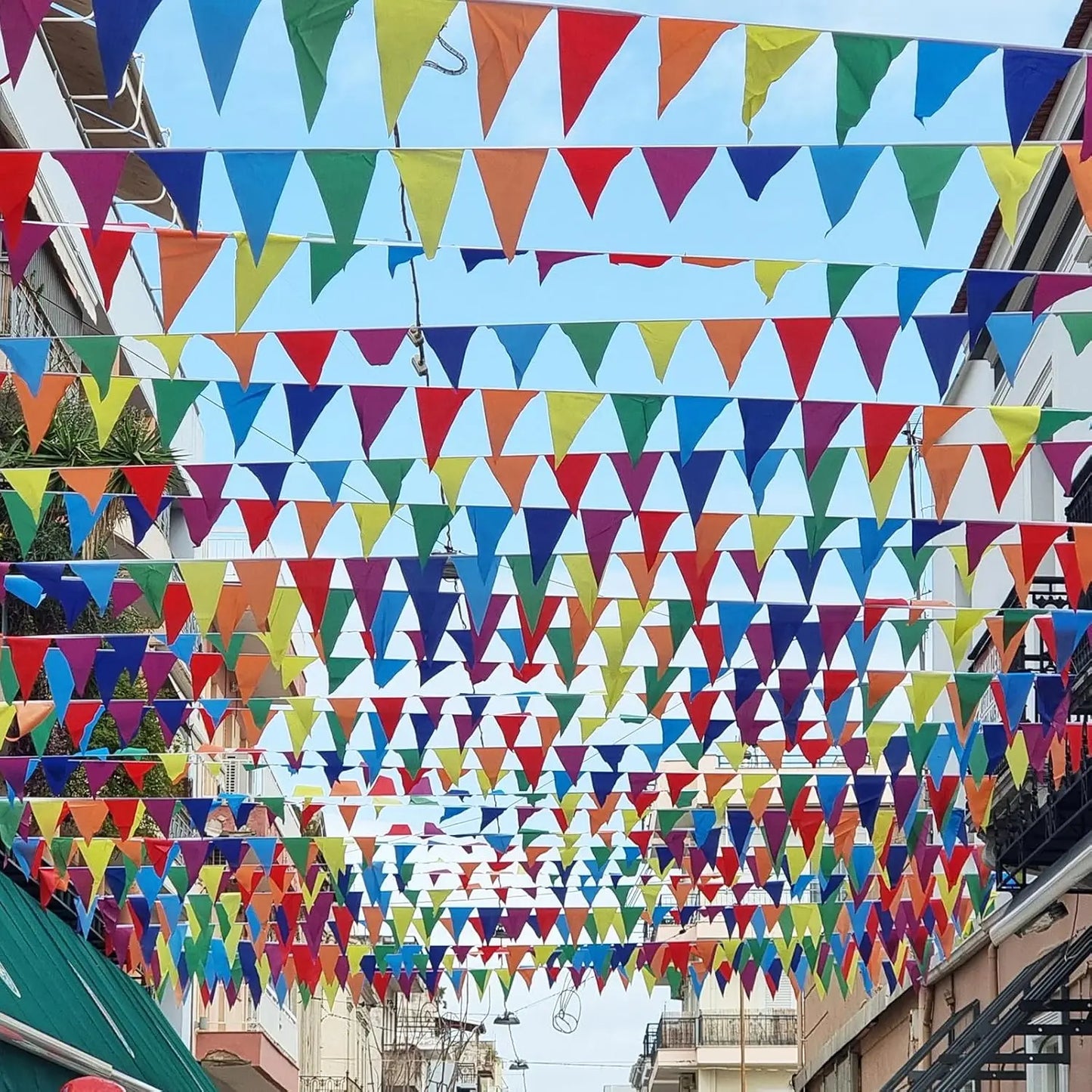25m Colorful Pennant Banner Flags Birthday Bunting Banner Opening Wall Hanging Outdoor Event Classroom Party Garland Home Dec