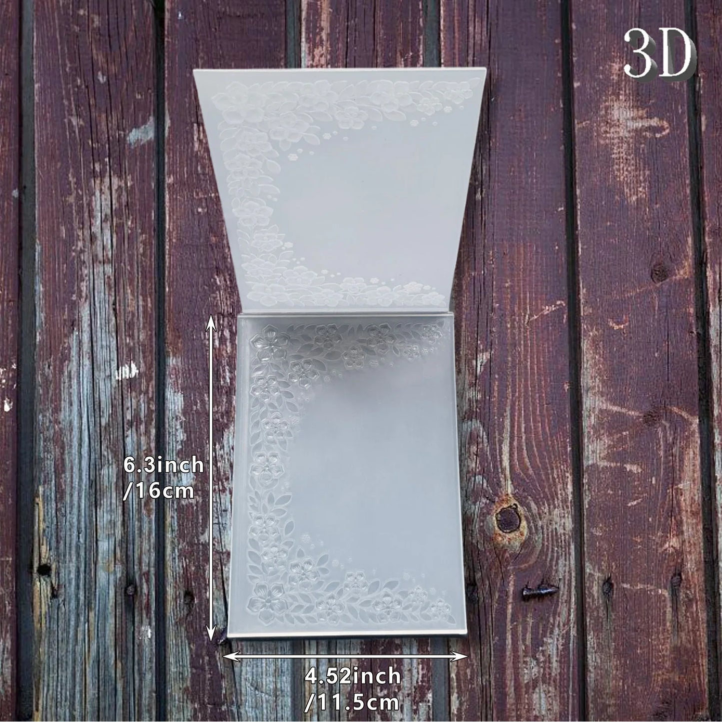 Elegant Symmetrical Floral 3D Embossing Folder - Wedding Invitation Border Pattern Design, Easy to Print - Perfect for DIY Cr