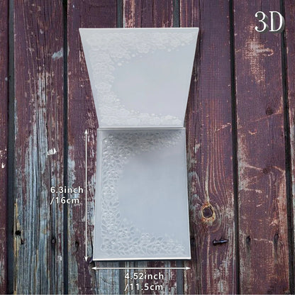 Elegant Symmetrical Floral 3D Embossing Folder - Wedding Invitation Border Pattern Design, Easy to Print - Perfect for DIY Cr