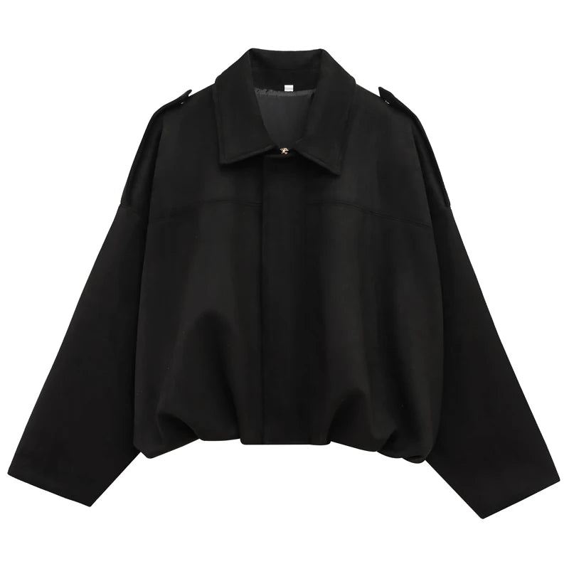 HXAO Women's Bomber Jacket Lapel Long Sleeve Zipper Suede Jacket Women 2025 High Street Cropped Racing Jackets Coats Outerwea