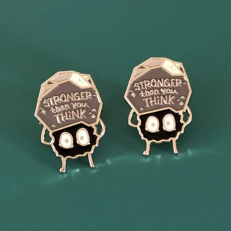 Stronger Than You Think Enamel Pin Ghibli My Neighbor Totoro Dust Elf Metal Brooch Backpack Decoration Supplies Lapel Badges