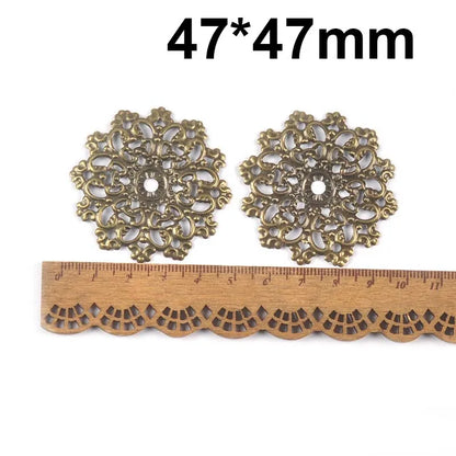 Round Flowers Filigree Wraps Connectors Metal Crafts Supplies For DIY Jewelry Accessories Findings Making Scrapbook Home Deco