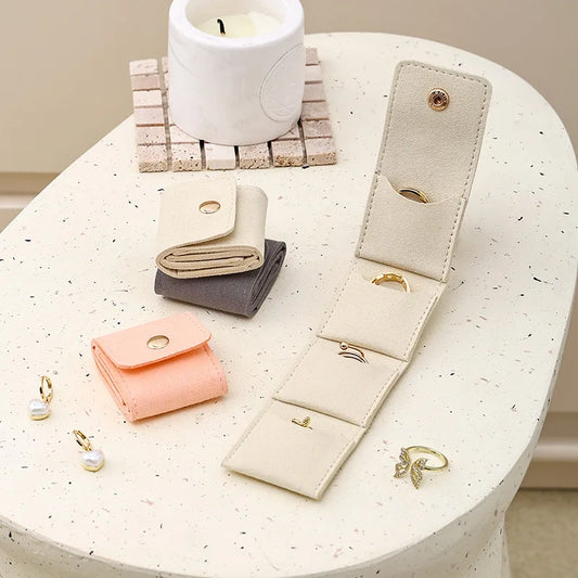 Fashion Velvet Jewelry Display Bag Container Foldable Necklace Ring Packing Bag Storage Case Earrings Organizer Jewelry Packi