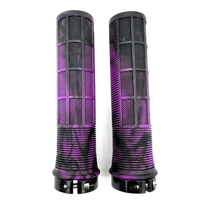 TPR Bicycle Grips Integrated Bike Handlebar Grips Aluminum Alloy Lock On Bicycle Handles Non-slip MTB Cuffs Mountain Bike Par