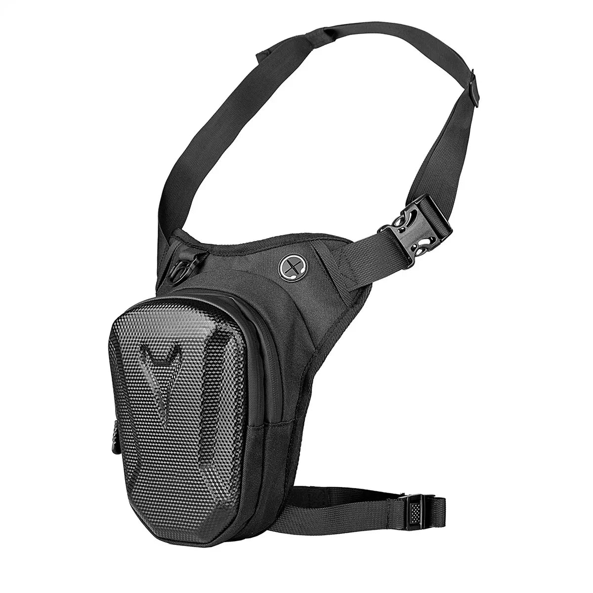 HOMEFISH 1PC Black Motorcycle Leg Bag Waterproof Rider Waist Bag Cycling Bike Crossbody Bag Motorcycle Equipment - no logo