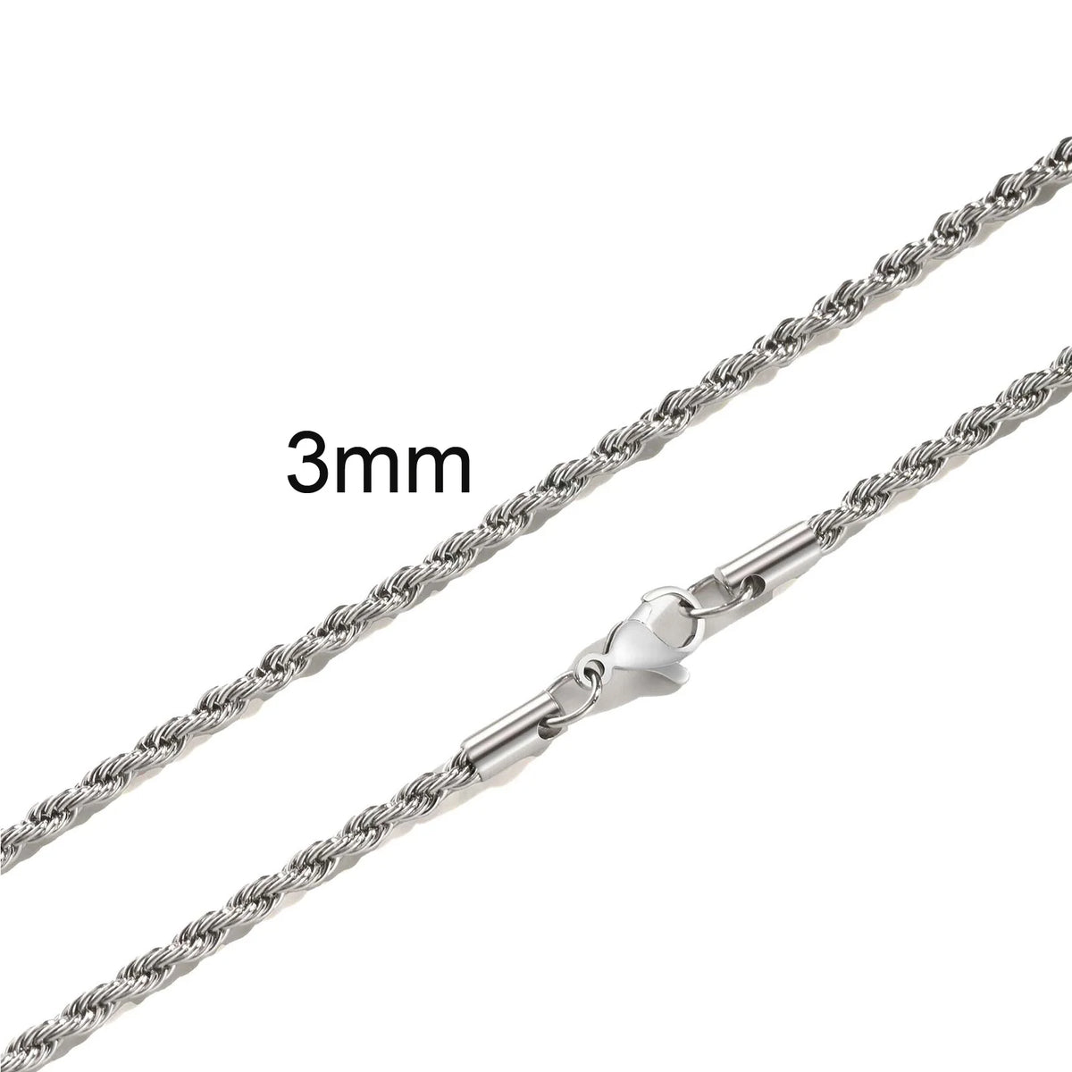 Punk Vintage Rope Chain Necklace for Men Women,Gold Color Stainless Steel Braided Twisted Chain,Hip Hop Casual Jewelry