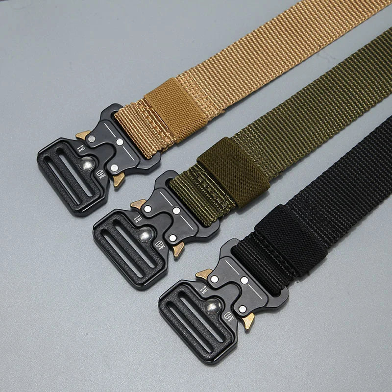 Men's Belt Outdoor Hunting Tactics Belt Multi functional Buckle Nylon Belt Marine Corps Canvas Belt