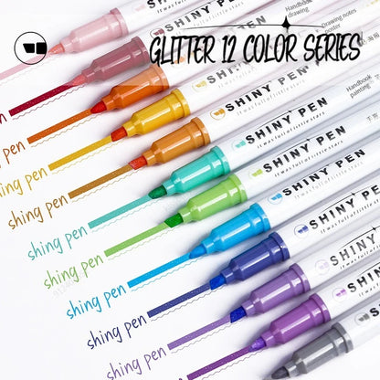 4 Colors/box Kawaii Glitter Highlighter Pen Pastel Fine Pastel Highlighter Marker Scrapbook Painted Stationery School Supplie