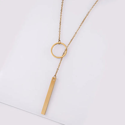 2025 New Fashion Necklace Design Ladies Fashion Simple Simple Metal Round Necklace Sales